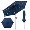 Costway 7.5 ft Solar Powered Patio Umbrella with LED Lights Push Button Tilt Crank Handle Beige/Gray/Navy/Black/Brown/Red